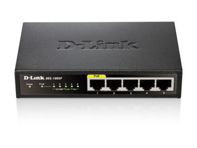 D-Link DES-1005P netværksswitch Ikke administreret Strøm over Ethernet (PoE) Sort