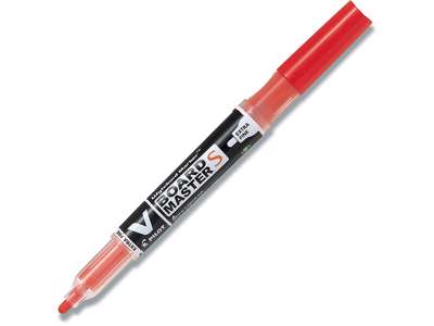 Whiteboard marker, Rund spids, Rød, 1-3 mm, Pilot V Board Master WBMA-VS-EF-BG-R