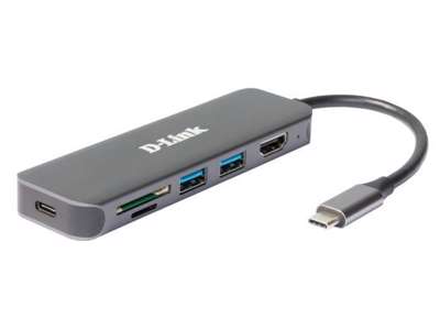 D-Link DUB-2327 dockingstation Ledningsført USB Type-C Grå