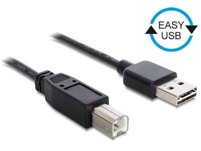 DeLOCK 3m USB 2.0 A - B m/m USB-kabel USB A USB B Sort