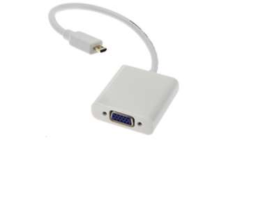 Microconnect HDMIDVGA videokabel adapter 0,25 m HDMI Type D (Micro) VGA (D-Sub) Hvid