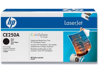 Toner, 504A, Black-sort, 5.000 sider, HP CE250A