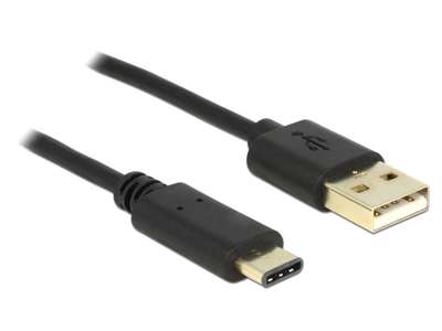 DeLOCK 2m, USB2.0-A/USB2.0-C USB-kabel USB A USB C Sort