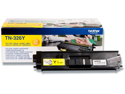 Toner, TN326Y, Yellow-gul, 3.500 sider, Brother 