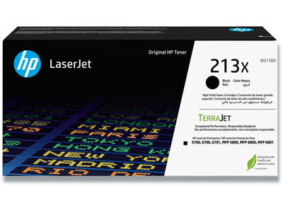 Toner, 213X, Black-sort, 9.000 sider, HP W2130X