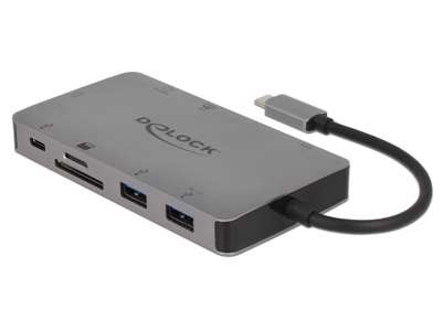 DeLOCK 87735 dockingstation Ledningsført USB 3.2 Gen 1 (3.1 Gen 1) Type-C Grå