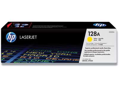 Toner, 128A, Yellow-gul, 1.300 sider, HP CE322A