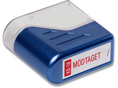 Stempel, ''Modtaget'', Rød, Fast farvepude, Deskmate 