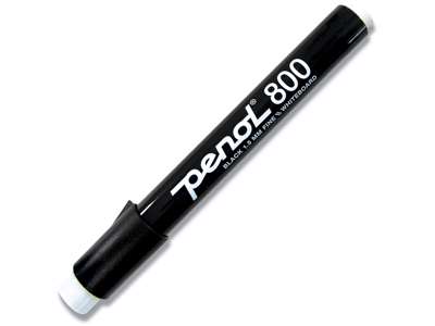 Whiteboard marker, Rund spids, Sort, 1.5 mm, Penol 800