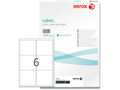 Etiketter, 93x99 mm, Hvid, 600 etiketter i alt, Xerox 003R96288