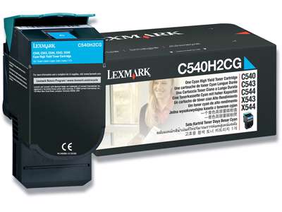 Toner, C544X1CG, Cyan-blå, 4.000 sider, Lexmark 