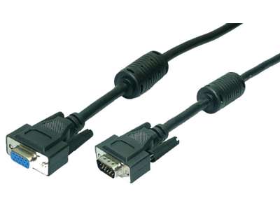 LogiLink VGA M/F 1.8m VGA kabel 1,8 m VGA (D-Sub) Sort