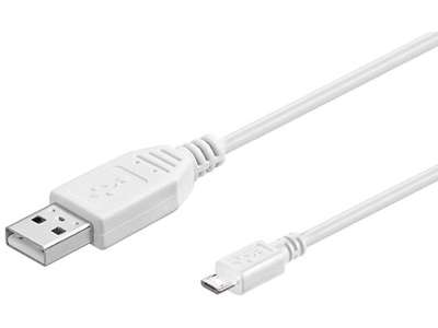 Microconnect USBABMICRO5W USB-kabel USB 2.0 5 m USB A Micro-USB B Hvid