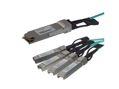 StarTech.com QSFP4X10GAO3 InfiniBand og fiberoptisk kabel 3 m QSFP+ 4x SFP+ Sort