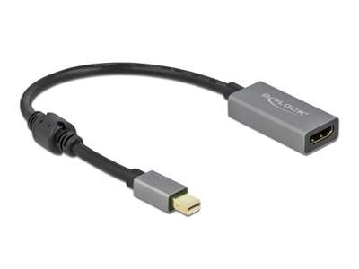 DeLOCK 66570 videokabel adapter 0,2 m Mini DisplayPort HDMI Type A (Standard) Sort, Grå