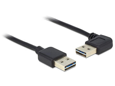 DeLOCK 3m USB 2.0 A m/m 90° USB-kabel USB A Sort