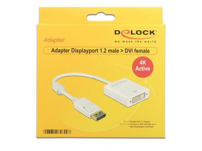 DeLOCK 62600 videokabel adapter 0,2 m DisplayPort DVI-I Hvid