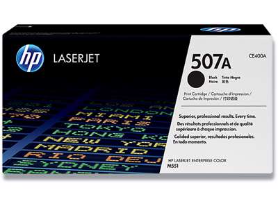 Toner, 507A, Black-sort, 5.000 sider, HP CE400A 