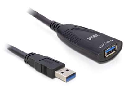 DeLOCK USB 3.0 5m USB-kabel USB 3.2 Gen 1 (3.1 Gen 1) Sort