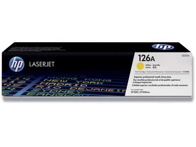 Toner, 126A, Yellow-gul, 1.000 sider, HP CE312A