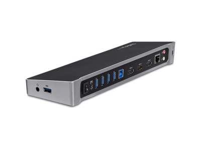 StarTech.com USB3DOCKH2DP dockingstation Ledningsført USB 3.2 Gen 1 (3.1 Gen 1) Type-A Sort, Sølv