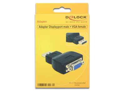 DeLOCK 65567 kabel kønsskifter DisplayPort VGA Sort