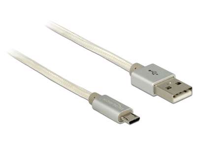 DeLOCK 1m USB 2.0-A/USB 2.0 Micro-B USB-kabel USB A Micro-USB B Hvid