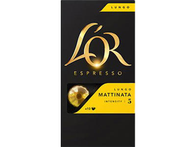 Kaffekapsler, Til Nespresso maskiner, Mattinata Lungo, 10 stk pr pakke, L´OR 