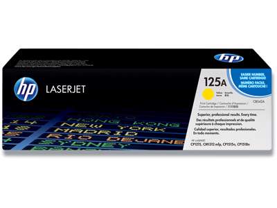 Toner, 125A, Yellow-gul, 1.400 sider, HP CB542A