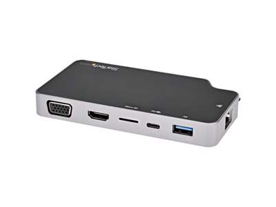 StarTech.com CDP2HVGUASPD dockingstation Ledningsført USB 3.2 Gen 2 (3.1 Gen 2) Type-C Sort, Grå