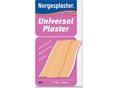 Plaster, Plast, 10 plastre, 60x100 mm, Norgesplaster Universal Vandafvisende