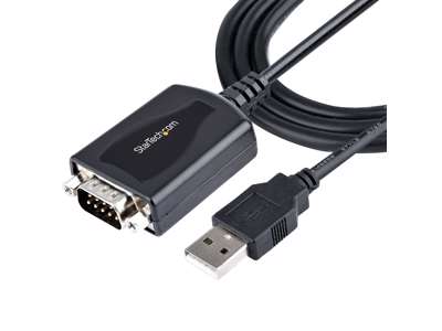 StarTech.com 1P3FPC-USB-SERIAL kabel kønsskifter DB-9 USB Type-A (4 pin) USB 2.0 Sort