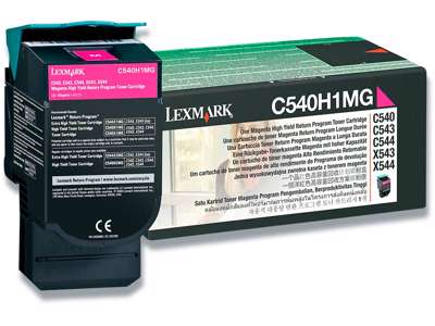 Toner, C540H1MG, Magenta-rød, 2.000 sider, Lexmark 