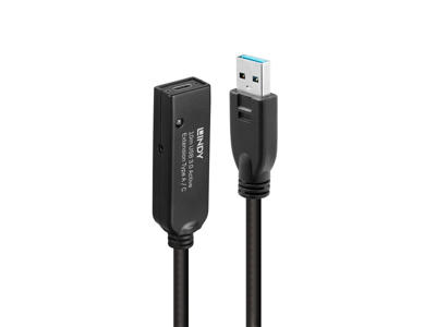 Lindy 43376 USB-kabel USB 3.2 Gen 1 (3.1 Gen 1) 10 m USB A USB C Sort