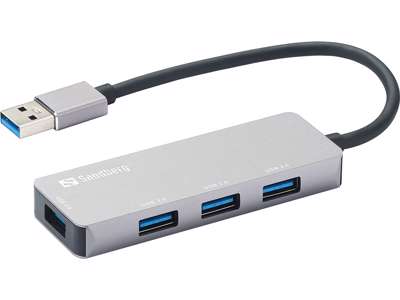 Sandberg 333-67 interface hub USB 3.2 Gen 1 (3.1 Gen 1) Type-A 5000 Mbit/s Grå