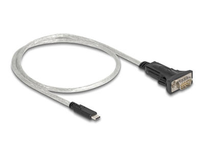 DeLOCK 64266 serielkabel Sort, Transparent 0,5 m USB C DB-9