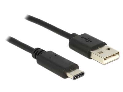 DeLOCK 0.5m, USB2.0-A/USB2.0-C USB-kabel 0,5 m USB A USB C Sort