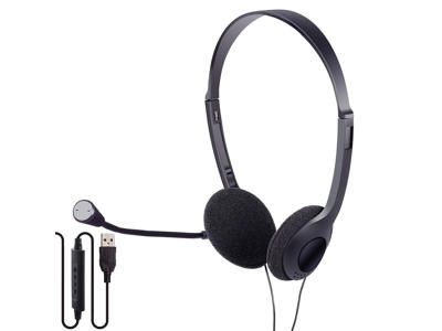 eSTUFF GLB240410 hovedtelefoner/headset Ledningsført Kontor/Callcenter Sort