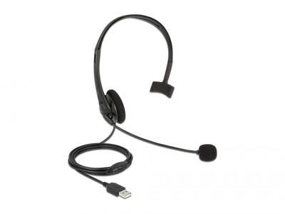 DeLOCK 27177 hovedtelefoner/headset Ledningsført USB Type-A Sort