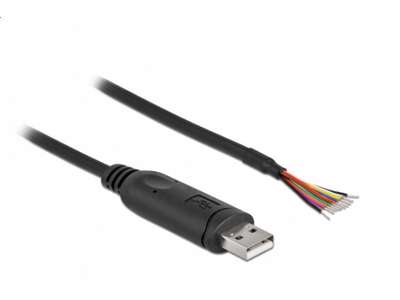 DeLOCK 90524 serielkabel Sort 1 m USB A RS-232