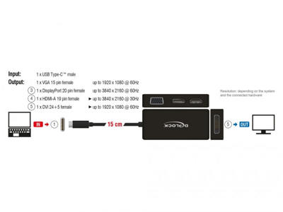 DeLOCK 63929 dockingstation USB 2.0 Type-C Sort