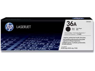 Toner, 36A, Black-sort, 2.000 sider, HP CB436A