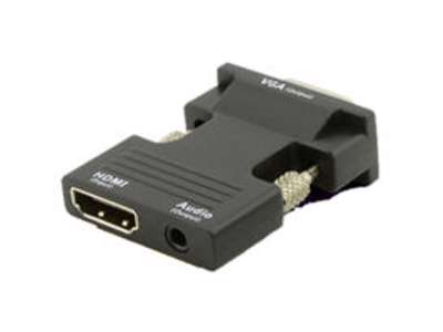 Microconnect HDMIVGAAUDIOB kabel kønsskifter VGA (D-Sub) HDMI + Audio Sort