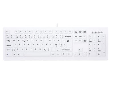 CHERRY AK-C8100F-UVS-W/NOR tastatur Medicinsk USB QWERTY Norsk Hvid