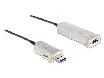 DeLOCK 20m USB3.0-A + USB Micro-B/USB3.0-A USB-kabel USB 3.2 Gen 1 (3.1 Gen 1) USB A USB A/Micro-USB B Sort, Sølv