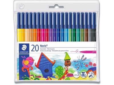 Fineliner, Assorteret, 1.0 mm, 20 stk, Staedtler Noris Club 326