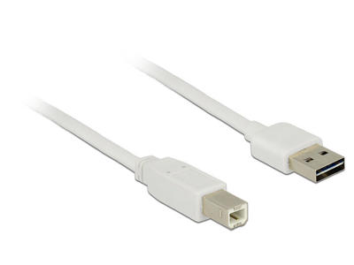 DeLOCK 5m, USB2.0-A/USB2.0-B USB-kabel USB A USB B Hvid