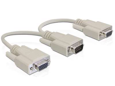 DeLOCK VGA/2 x VGA VGA kabel 0,2 m VGA (D-Sub) 2 x VGA (D-Sub) Beige