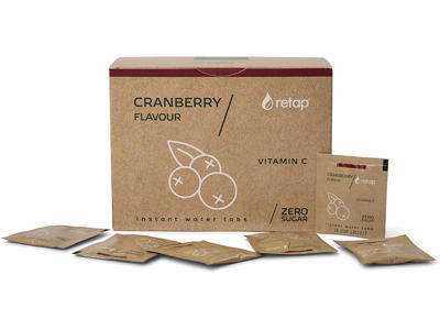 Smagstablet, Til vand, Cranberry, 0.4g, 100 stk, Retap