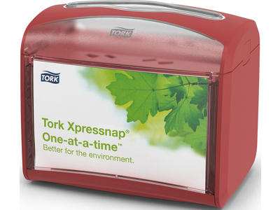 Servietdispenser, Bord, Rød, Plast, Tork Xpressnap N4